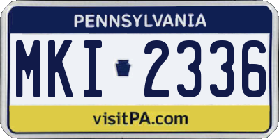 PA license plate MKI2336