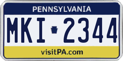 PA license plate MKI2344