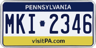 PA license plate MKI2346