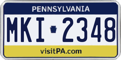 PA license plate MKI2348