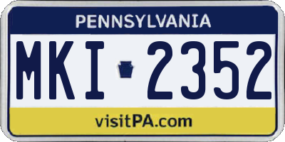 PA license plate MKI2352