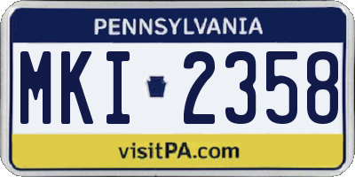 PA license plate MKI2358