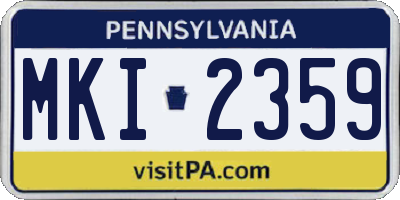 PA license plate MKI2359