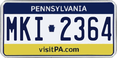 PA license plate MKI2364