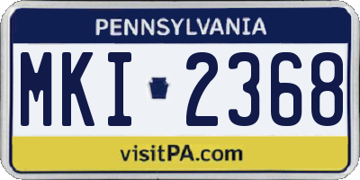PA license plate MKI2368