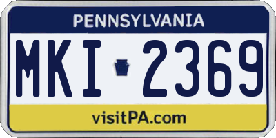 PA license plate MKI2369
