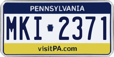 PA license plate MKI2371