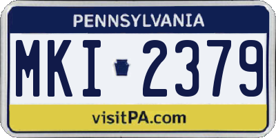 PA license plate MKI2379
