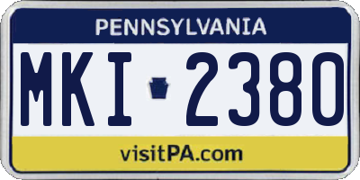 PA license plate MKI2380