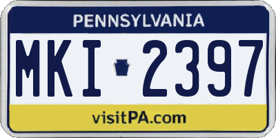 PA license plate MKI2397