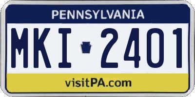PA license plate MKI2401