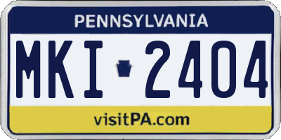 PA license plate MKI2404