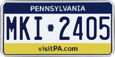 PA license plate MKI2405