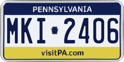 PA license plate MKI2406