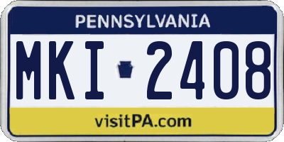 PA license plate MKI2408
