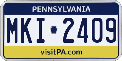 PA license plate MKI2409