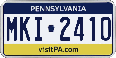PA license plate MKI2410
