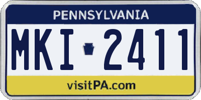 PA license plate MKI2411