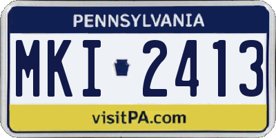 PA license plate MKI2413
