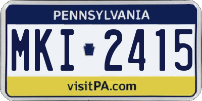 PA license plate MKI2415