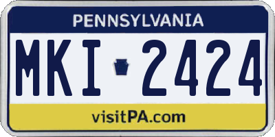 PA license plate MKI2424