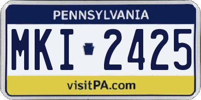 PA license plate MKI2425