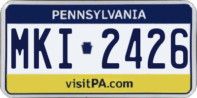 PA license plate MKI2426