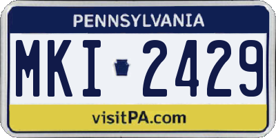 PA license plate MKI2429