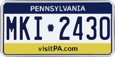PA license plate MKI2430