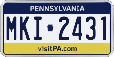 PA license plate MKI2431
