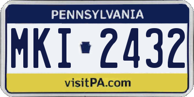 PA license plate MKI2432