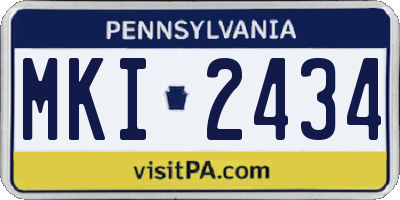 PA license plate MKI2434