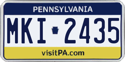 PA license plate MKI2435