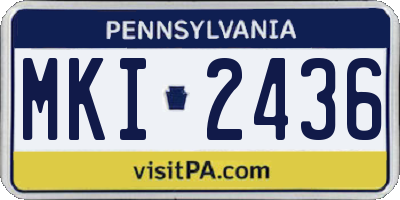 PA license plate MKI2436