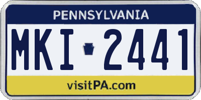 PA license plate MKI2441