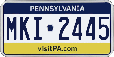 PA license plate MKI2445