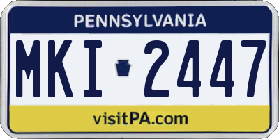 PA license plate MKI2447