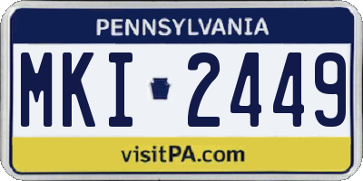 PA license plate MKI2449