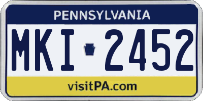 PA license plate MKI2452