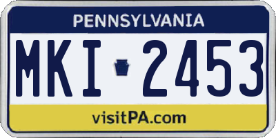 PA license plate MKI2453