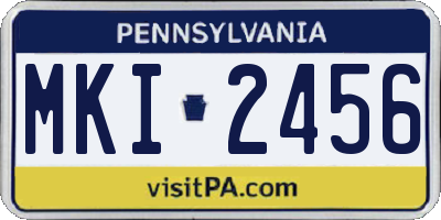 PA license plate MKI2456
