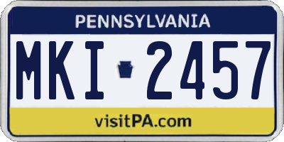 PA license plate MKI2457