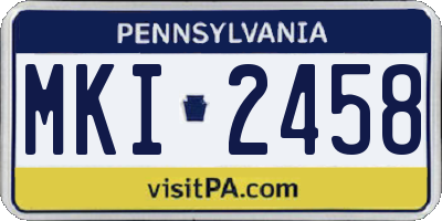 PA license plate MKI2458