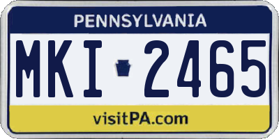 PA license plate MKI2465