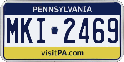 PA license plate MKI2469