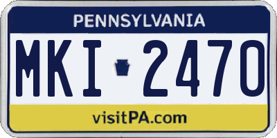 PA license plate MKI2470