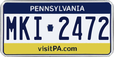 PA license plate MKI2472