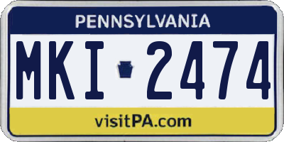 PA license plate MKI2474