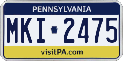 PA license plate MKI2475