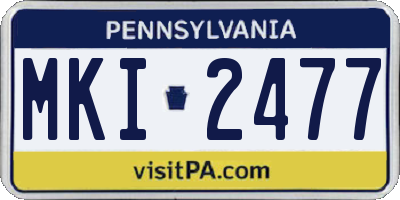 PA license plate MKI2477